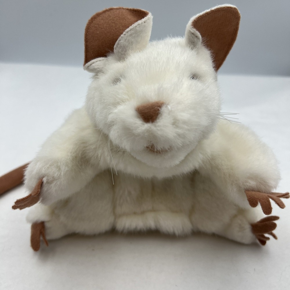 Folkmanis Hand Puppet White Mouse Rat Rodent Stuffed Animal Plush Long Tail‎